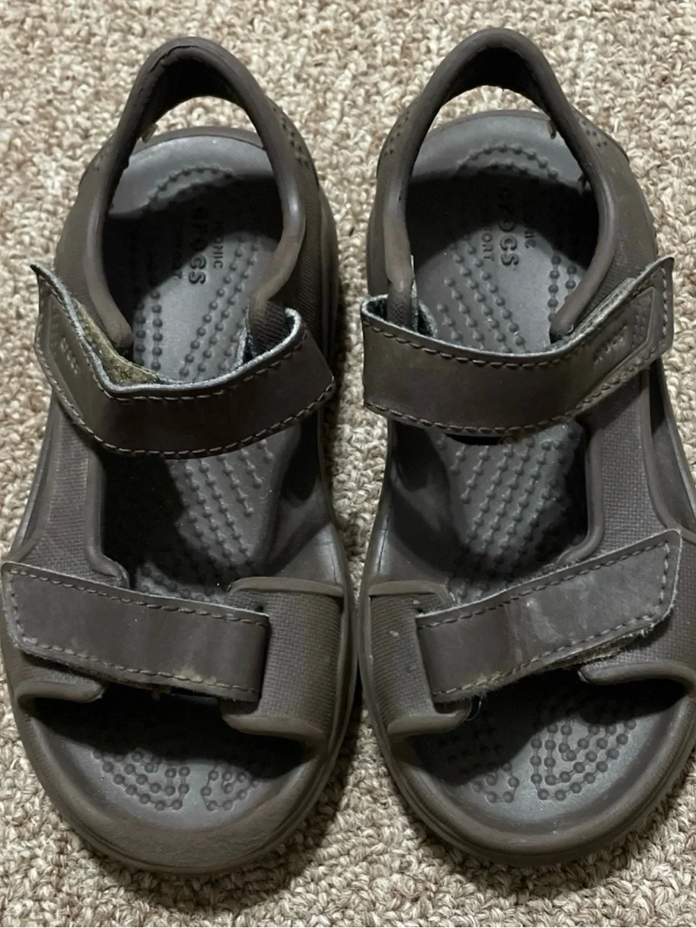 Crocs Kids Brown Strap Sandals Size Toddler 9